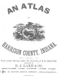 1882 Atlas of Harrison Co Indiana IN history genealogy  
