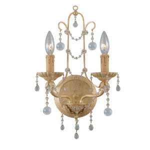  CM Champagne Lena Two Light Lena Wall Sconce Adorned with Clear Color