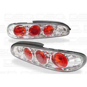 Mazda MX6 Tail Lights Chrome Clear Taillights 1993 1994 1995 1996 1997 