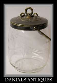 Antique Art Nouveau cut glass biscuit jar.1900s  