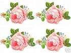 20 PERFECTLY PINK CABBAGE ROSES DECALS ~shabby COTTAGE chic waterslide 