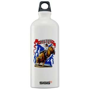   Water Bottle 1.0L Cowboy Riding Bull With Lightning 