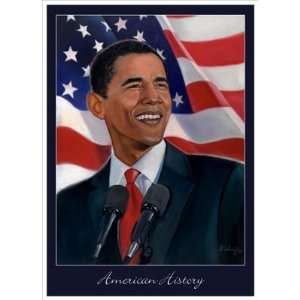  Obama, American Flag   Poster by Sterling Brown (3x4 