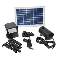 Solar Powered 8 watt 18 volt Water Pump with Battery and Timer 