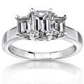 14k White Gold 1 3/4ct TDW Emerald cut Diamond Engagement Ring ( H I 