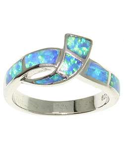 Sterling Silver and Created Opal Ring  