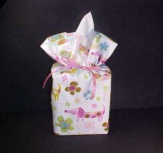 Dachshund Dog w. polka dots flower Tissue Box Cover New  