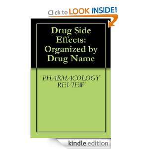 Drug Side Effects Organized by Drug Name PHARMACOLOGY REVIEW  