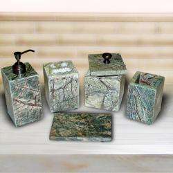Marble Earthy Green 3 piece Bath Accessories Set  
