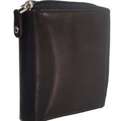 Accordion Black Leather Wallet  