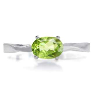 Real Peridot 925 Sterling Silver Solitaire Ring 6 7 8  