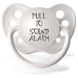   Pacifiers Pull to Sound Alarm Pacifier in White  