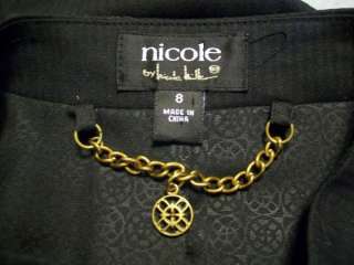 Nicole Miller South Pacific Jacket Blck/Gold Size 8 $72  