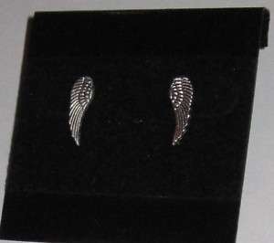 Pi Beta Phi Silver Angel Wing Stud Post Earrings  