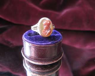 Early 19Th Century 14K Rose Gold Stone Cameo Ring  