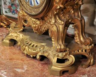 Antique Louis XV Style Ormolu Bronze Mantle Clock  