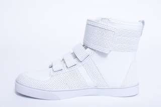 NEW MENS RADII 420 WHITE PATENT LEATHER VELCRO HIGH TOP SNEAKERS SHOES 