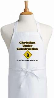 Christian Under Construction Kitchen Aprons For Cooking  