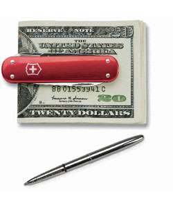 Swiss Army Money Clip and Fisher Space Pen  