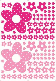VINYL Pink Flowers Girls Room/Nursery Wall Stickers  