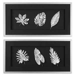  Uttermost Silver Leaves, S/2 Wall Decor