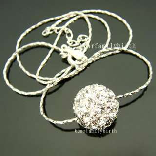 18K White gold Gp Swarovski Crystal ball necklace 427  
