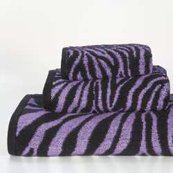 Purple Zebra 3 piece Cotton Towel Set  