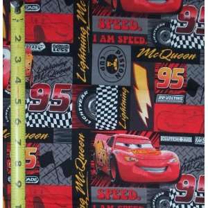44 Wide Fabric Disney Pixar© Cars Lightning McQueen Fabric By the 
