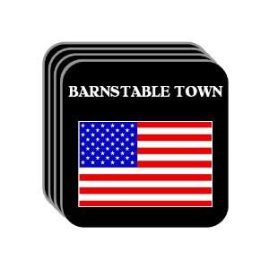US Flag   Barnstable Town, Massachusetts (MA) Set of 4 Mini Mousepad 