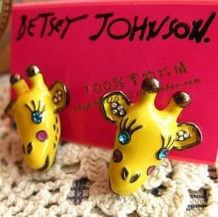 Fashion Cute Yellow Giraffe Stud Rhinestone Earring Jewelry Gift FREE 
