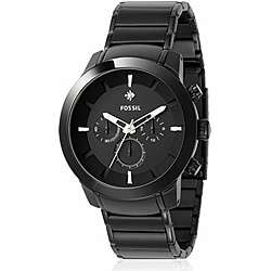   Mens Dress Black Plated Stainless Steel Watch  