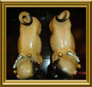   PORCELAIN VERY RARE AMAZING LARGE PAIR MALE & FEMALE PUG DOGS  