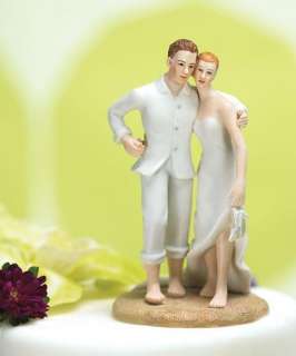Romantic Beach Bride & Groom Wedding Cake Topper Top  