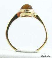   TIGERS EYE RING   Solitaire 14k Yellow Gold Oval Solitaire Estate
