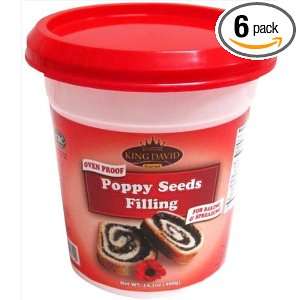 King David Oven Proof Poppy Seeds Kosher Filling (Pack of 6)  