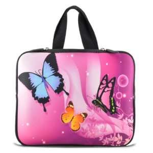  15 Colorful Buttefly Laptop Sleeve Bag Case W/Handle Fr 