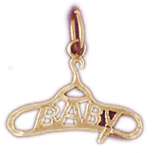  14kt Yellow Gold Baby Clothes Hanger Pendants Jewelry