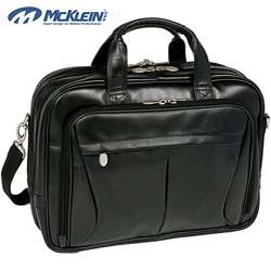  Black Pearson Expandable Double Compartment Briefcase  