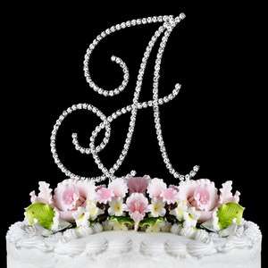 Crystal Monogram Initial Wedding Cake Topper Top  