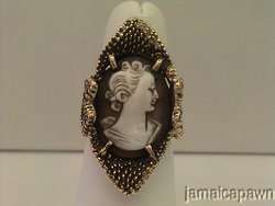 Estate Vintage Antique 14k Yellow Gold Cameo ring  