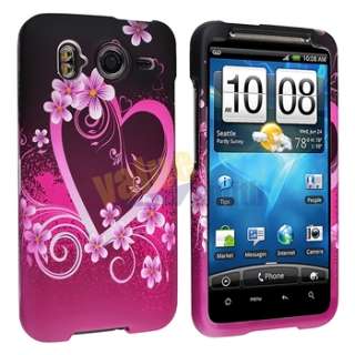 For HTC Inspire 4G Purple Hard Case Cover+Charger+Privacy Pro New 