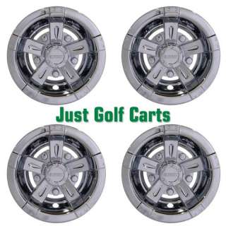 Chrome Finish 8 Snap On Golf Cart Wheel Covers/Set of 4/ 