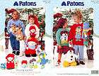 PATONS 340 TOY KNITTING PATTERN BOOKLET YOUNG SANTA REINDEER SNOWMAN 