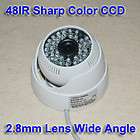   Surveillance Color CCTV Dome Security Camera Wide Angle White  