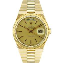   Mens President Oyster 18k Gold Champagne Dial Watch  