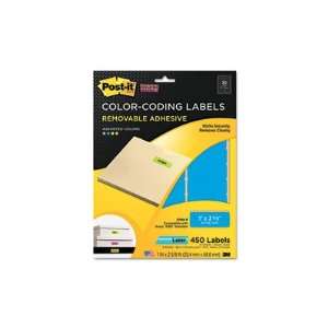  Super Sticky Removable Color Coding Labels   1 x 2 5/8 