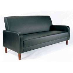 Black Faux Leather Cool Sofa  
