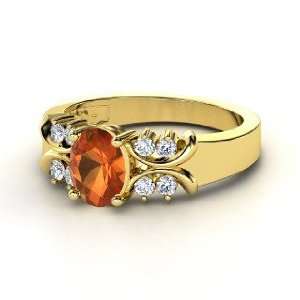  Gabrielle Ring, Oval Fire Opal 14K Yellow Gold Ring with 