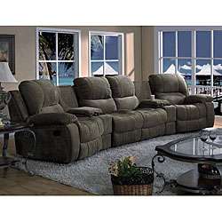 Suede 5 piece Reclining Sectional Sofa  