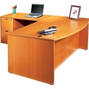 Shape Bow Front Desk with File Pedestals